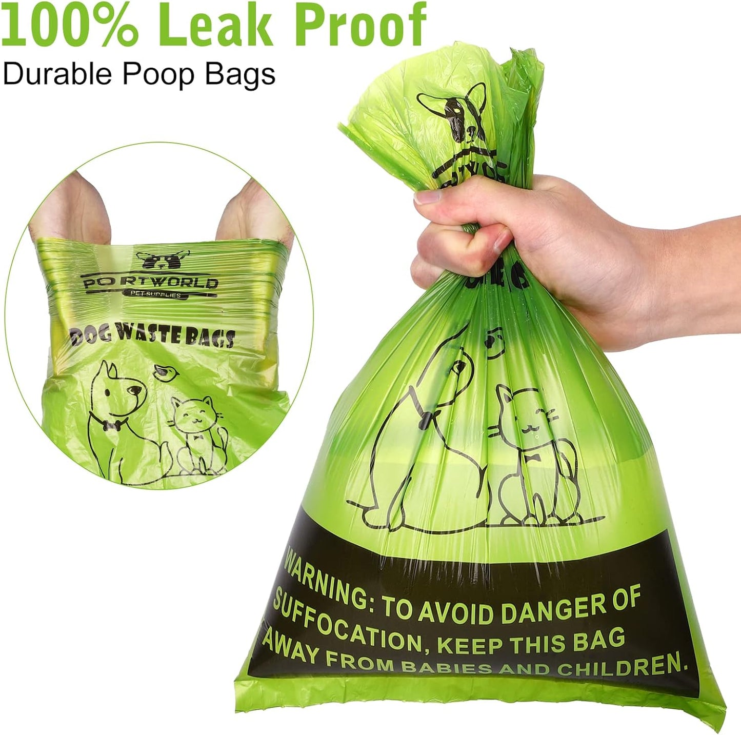 Dog Poop Bag (360 Count), Eco-Friendly Biodegradable Dog Bags for Poop, 9X13 Inches Leak-Proof Dog Waste Bags Refills Rolls with 1 Holder (Unscented)