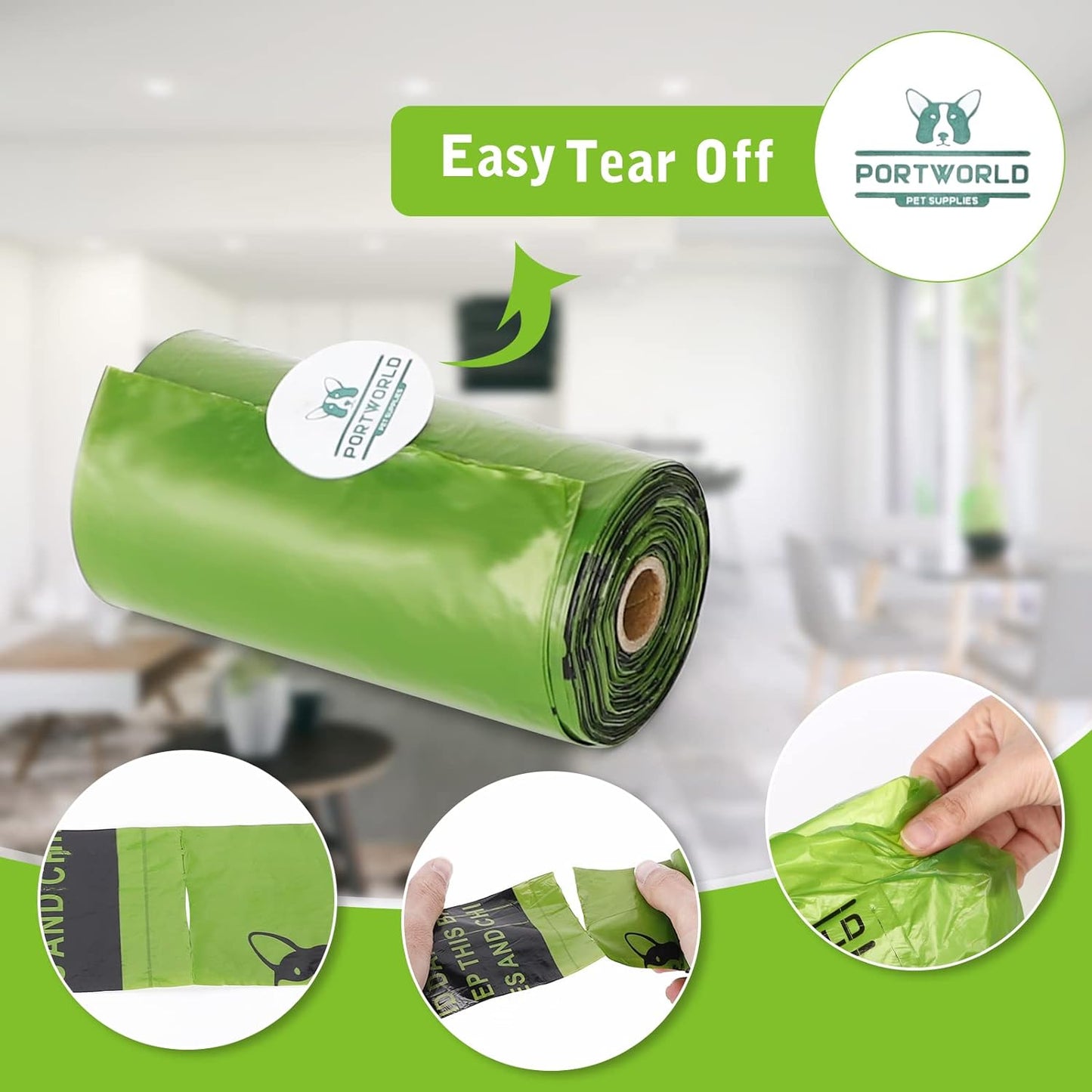 Dog Poop Bag (360 Count), Eco-Friendly Biodegradable Dog Bags for Poop, 9X13 Inches Leak-Proof Dog Waste Bags Refills Rolls with 1 Holder (Unscented)