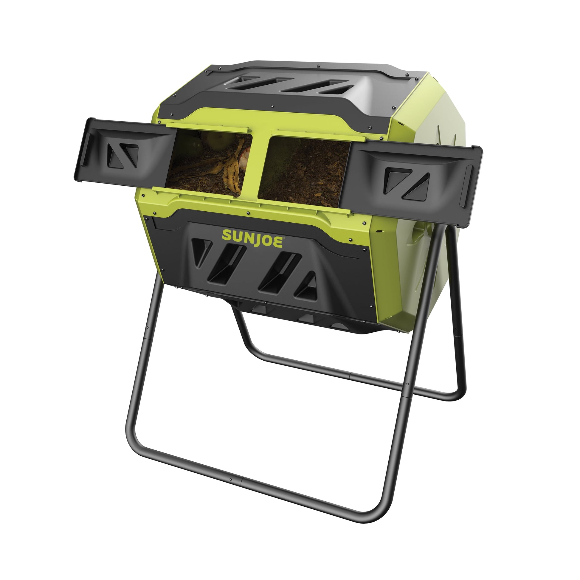 Outdoor Tumbling Composter, Dual Chamber, 2-10 Weeks Compost, 42 Gallon, SJ-CMPS1